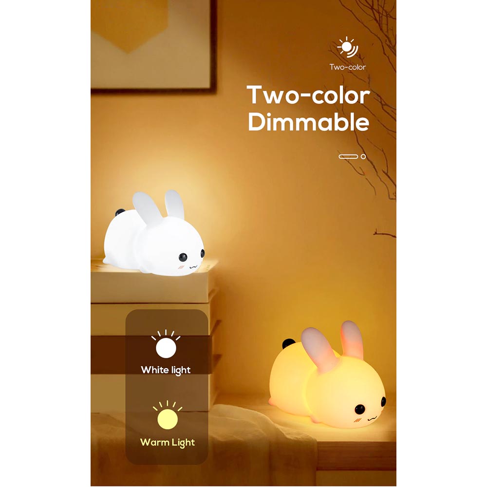 Lampu Tidur LED Lucu Light Model Rabbit 1800-6500K - XD001-KJ - White