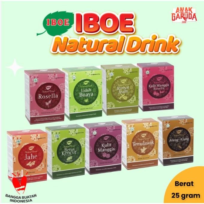 

JAMU IBOE HEALTHY DRINK ALANG ALANG, BERAS KENCUR, JAHE, KULIT MANGGIS, KUNYIT ASAM, LIDAH BUAYA