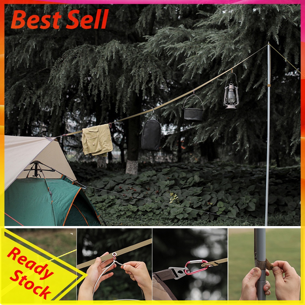 Tent Canopy Hang Lanyard Clothesline Outdoor Camping Hiking Rope w/ Buckle