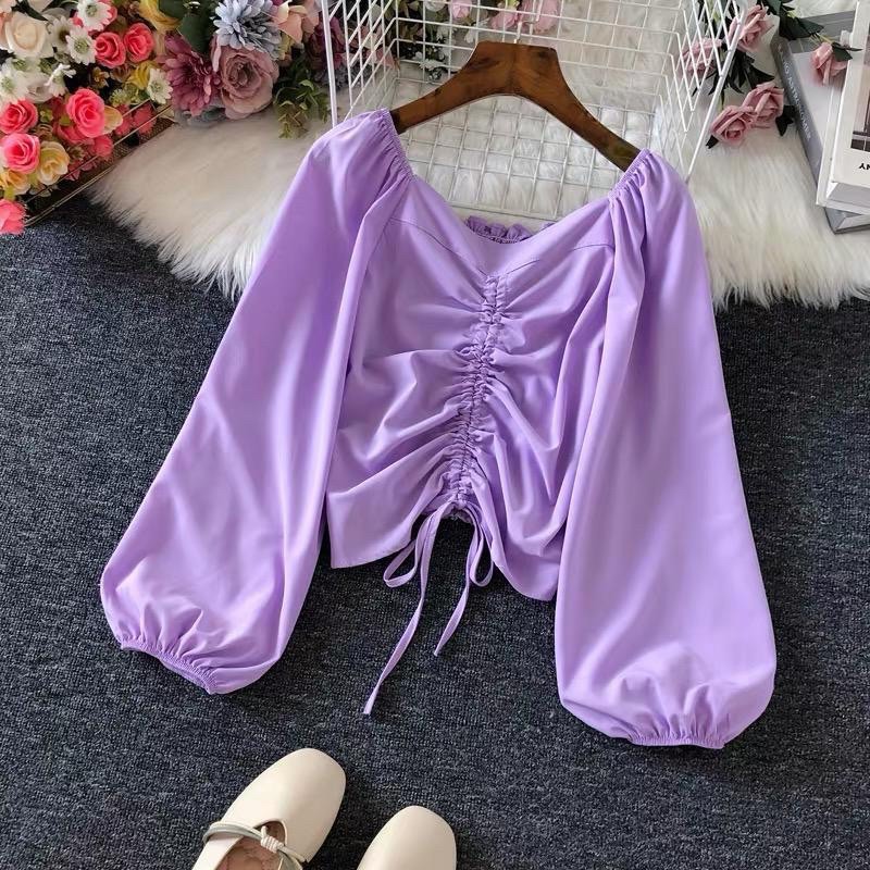AERO ATASAN WANITA/BAJU BLOUSE KOREA LENGAN BALON STYLE HIJAB TRENDY
