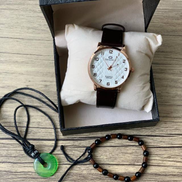 Jam tangan Charles Delon gratis kalung dan gelang (dhon store)