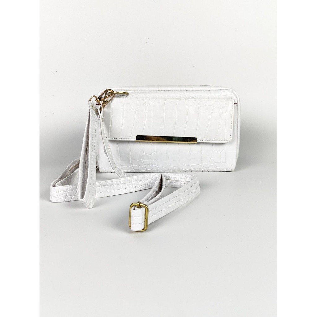 Tas Selempang Wanita Putih Tali Panjang