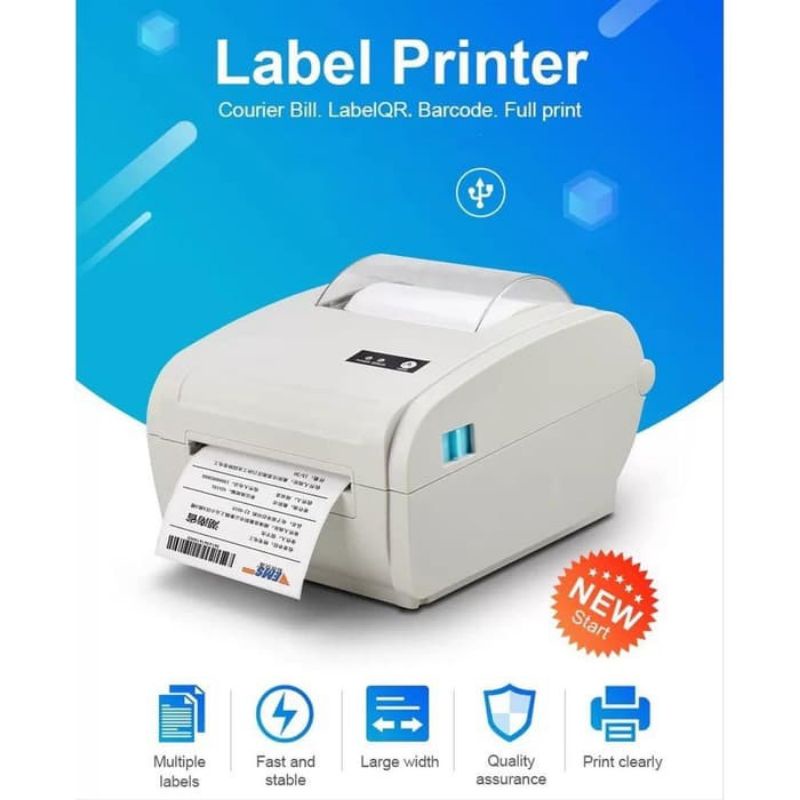 PRINTER BARCODE THERMAL / LABEL PRINTER ZJIANG ZJ-9210 USB 110MM / A6 ALAMAT PENGIRIMAN