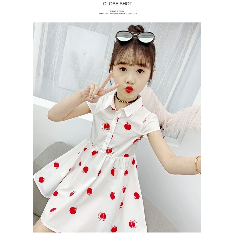 Promo !! Dress katun anak perempuan/dress murah/ Dress apple sweet kiddos import uk 3-7th