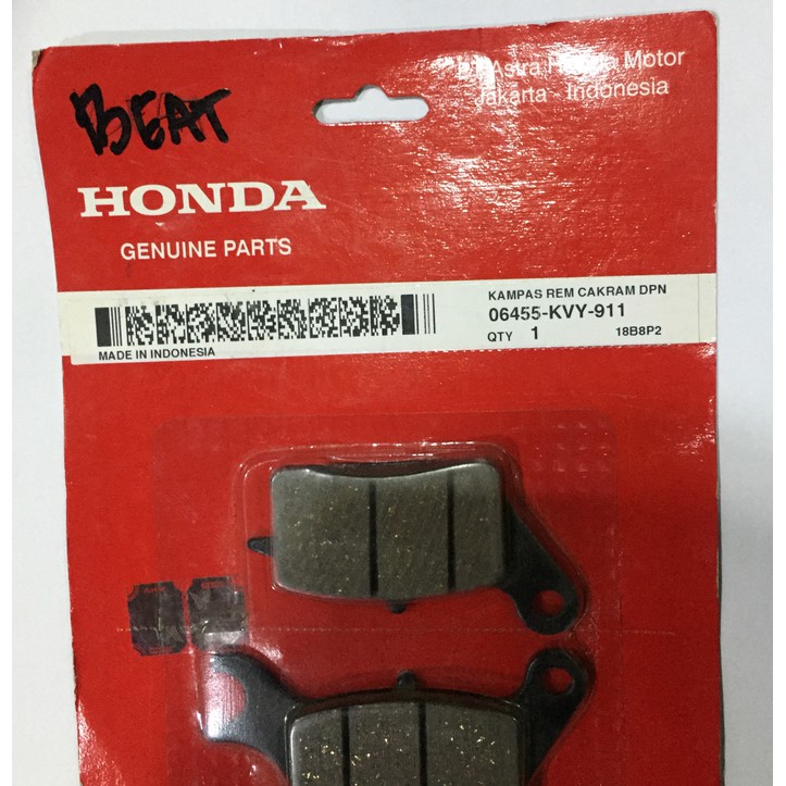 AHM KVY Beat lama Kampas rem cakram depan, Diskpad,Dispad (ASLI Honda)