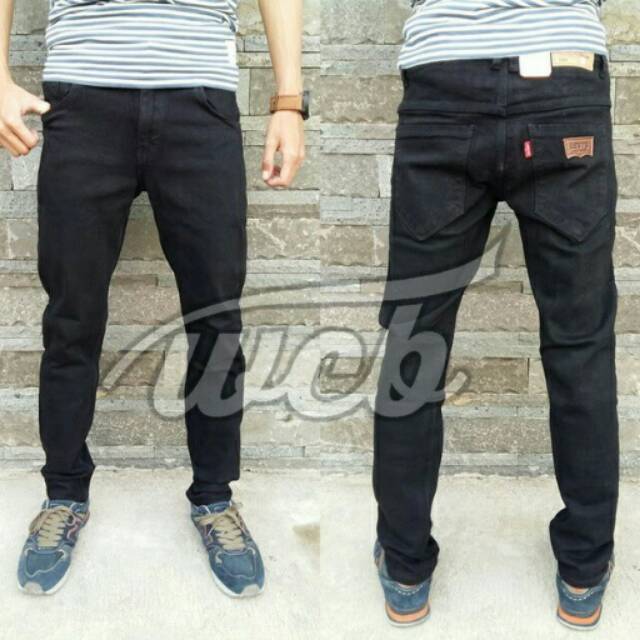 Celana Jeans Panjang Skinny Levis Hitam Cowok Pria Murah