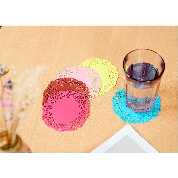 Tatakan Alas Gelas Piring Silikon Silicone Cangkir Lace Cup Mug