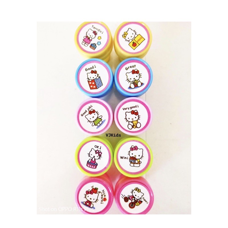 

10 stempel , cap , stamp anak hellokitty dan princess untuk reward dan kegiatan art n craft