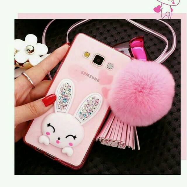 Casing Samsung A3 2015/ A5 2015/ A7 2015 Softcase Kelinci Pompom