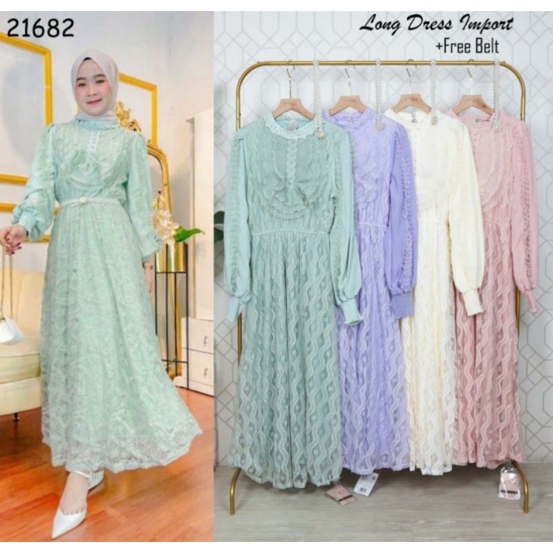 GAMIS BRUKAT VNS DRESS VANESSA VNS GAMIS DRESS BRUKAT BELT MUTIARA FURING DRESS VNS VANESA