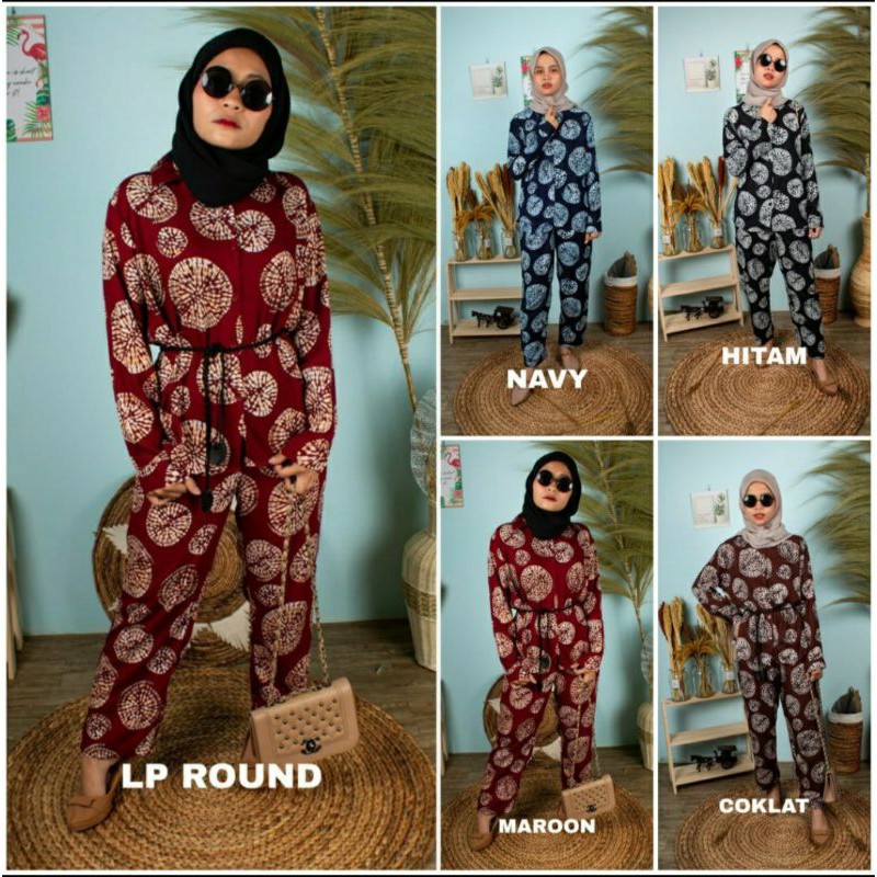 RR Fashion Muslim Setelan Muslim Setelan Wanita Setelan Hijab Setelan Kemeja Tie Dye SETELAN TIE DYE