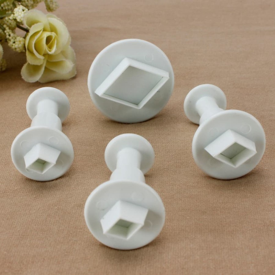 Fondant Plunger Cutter - Cetakan Fondant Diamond Shape (4pcs)