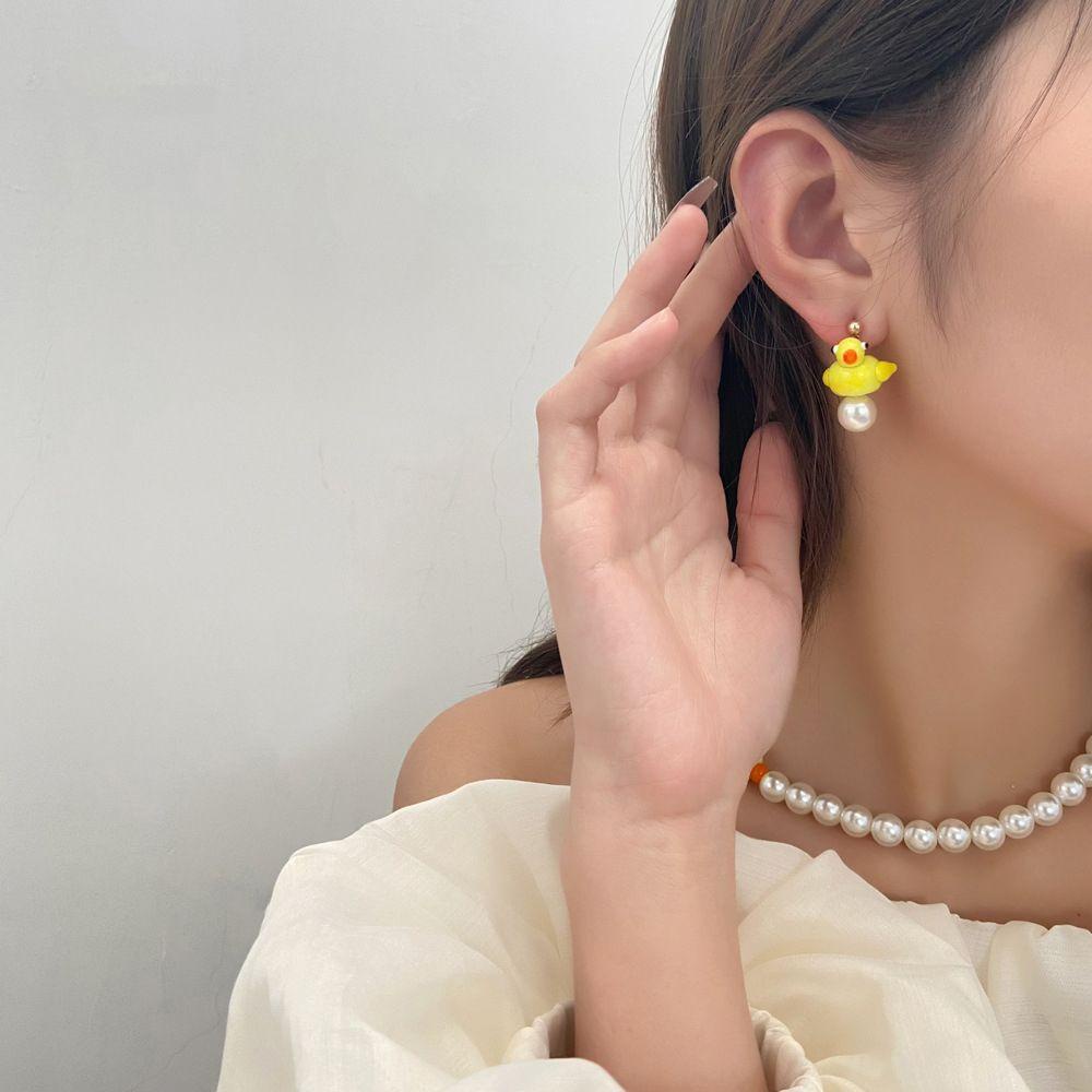 Mxbeauty Kartun Kalung Keren Manis Unik Rantai Ikan Paus Lebah Perhiasan Aksesoris Anak Hadiah Mutiara Gaya Korea Anting