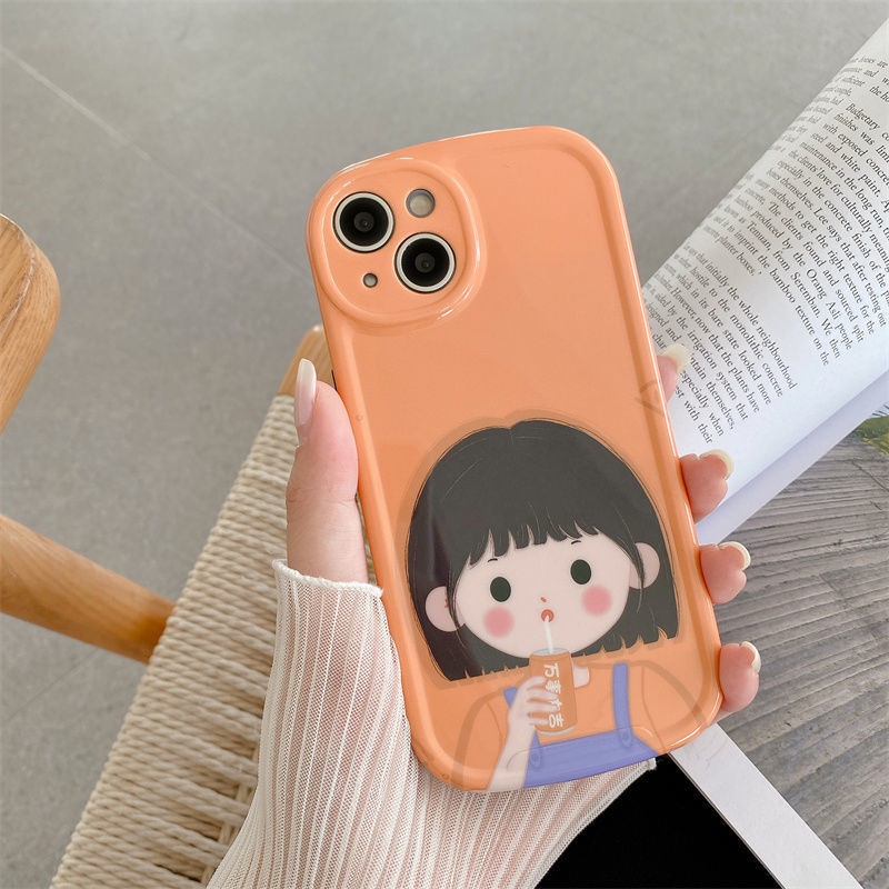 Case Lensa Bulat Motif Kartun Perempuan Untuk iphone 12 13 11 Pro Max X Xs Max Xr Fih8