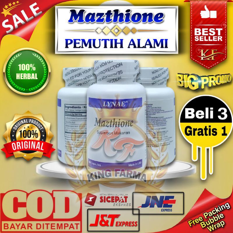 Mazthione Original USA Suplemen Kecantikan Obat Pemutih Badan (60 Kapsul) Asli LYNAE