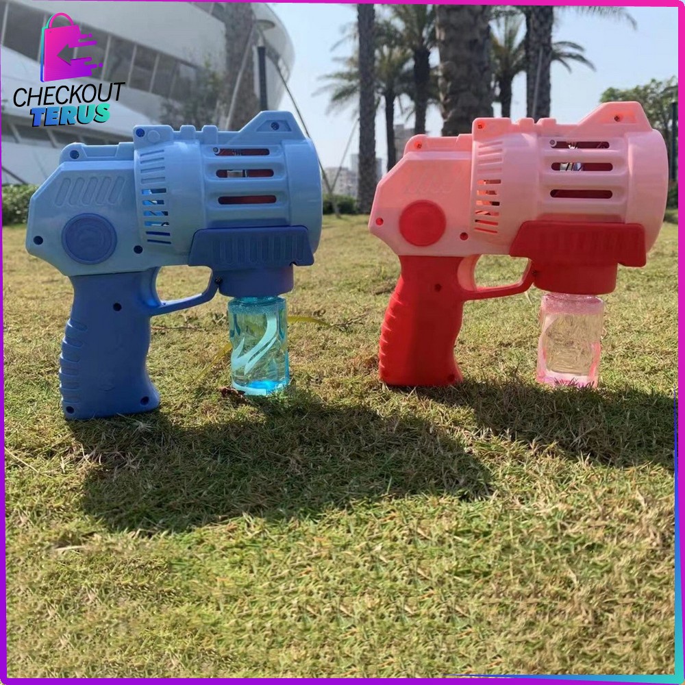 CT M138 Mainan Anak Bubble Gun 5 Mata Tembakan Gelembung Sabun Anak Mainan Pistol Air Dengan Musik