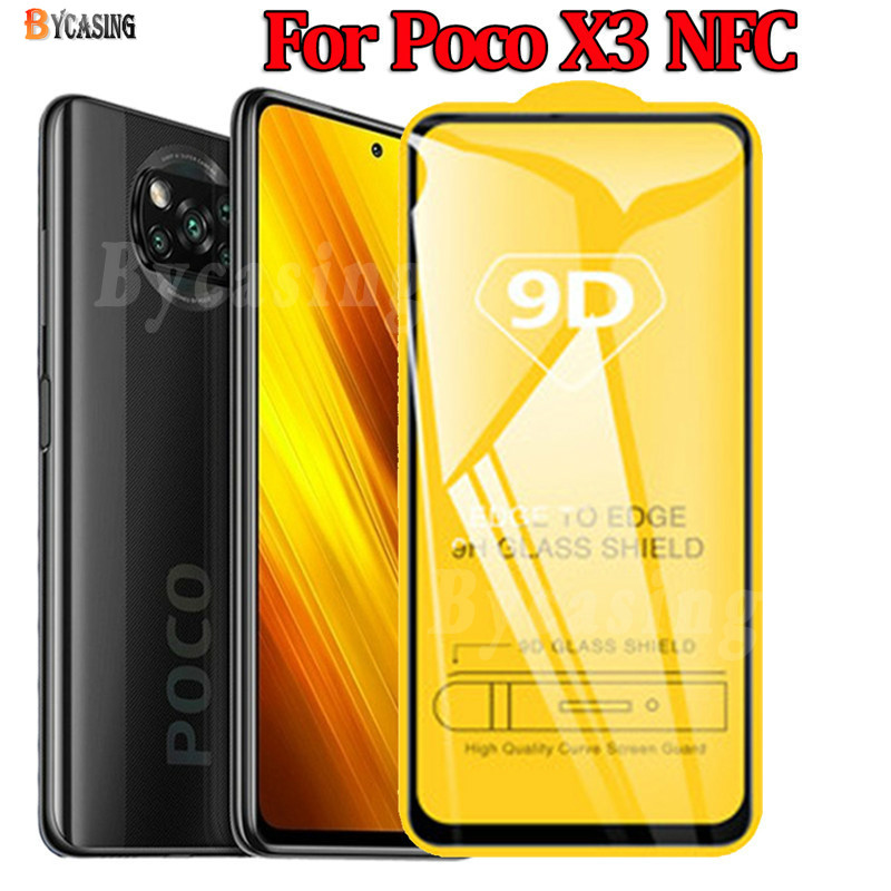 9D Tempered Glass Film For Xiaomi Poco X3 NFC X3 GT Poco M3 F3 Redmi 9T Redmi Note 10 Pro Mi 11T Mi 10 Pro 9H Hardness Full Coverage Screen Protector BY