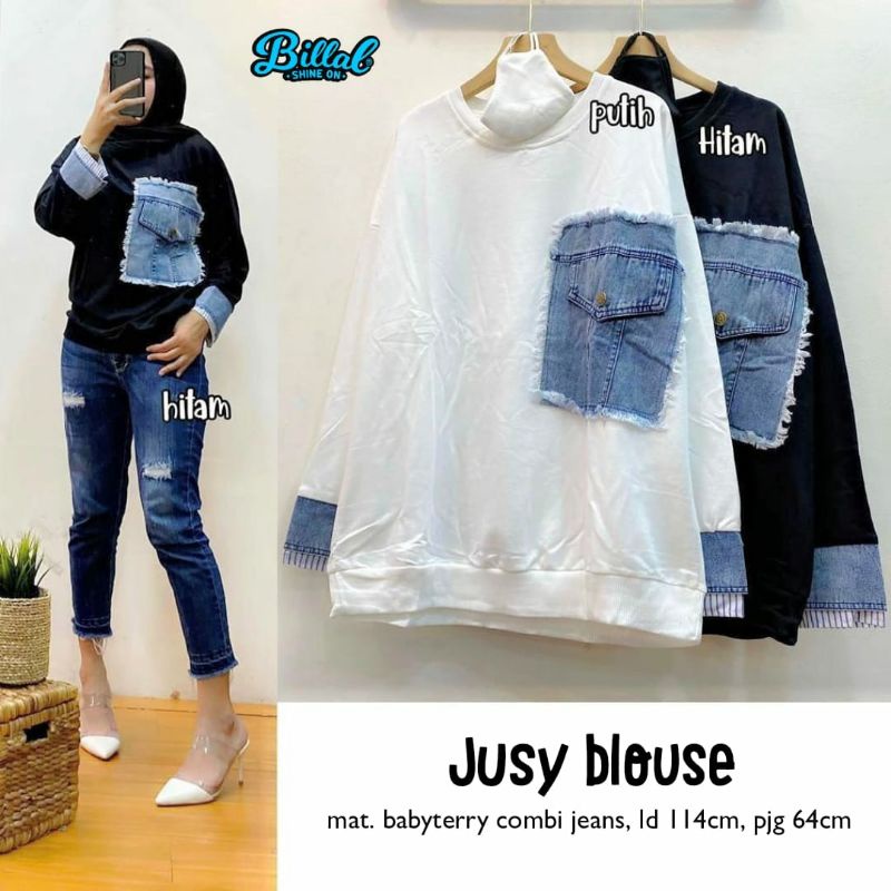 JUSY BLOUSE//BLOUSE COMBI JEANS//BLOUSE ABELLA