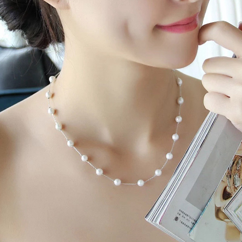 Simple Fashion Pearl Clavicle Necklace Women Temperament Jewelry