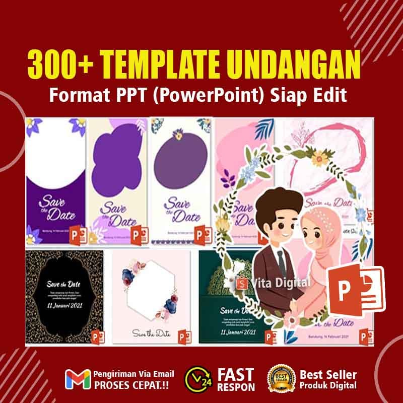 Paket 300+ Template Undangan Digital PPT Bonusnya Banyak