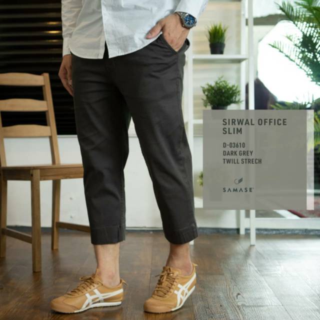Celana sirwal office slim samase original dark grey