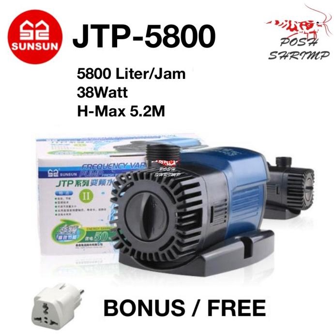 Sunsun JTP 5800 JTP5800 Pompa Kolam Ikan Koi Pompa Aquarium