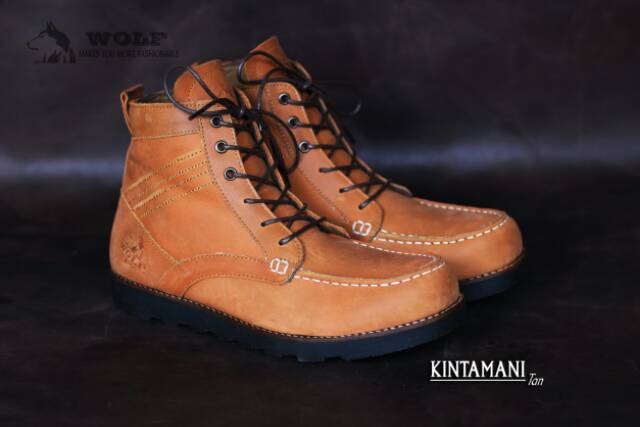 TERMURAH ! SEPATU BOOT FULL KULIT ASLI WOLF KINTAMANI ORIGINAL