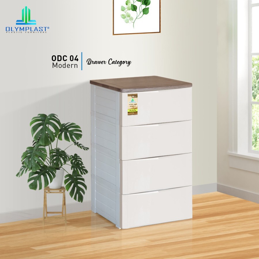 Lemari Pakaian Plastik Olymplast Drawer Cabinet Tempat Penyimpanan ODC 04 M Olymplast Original ODC 4