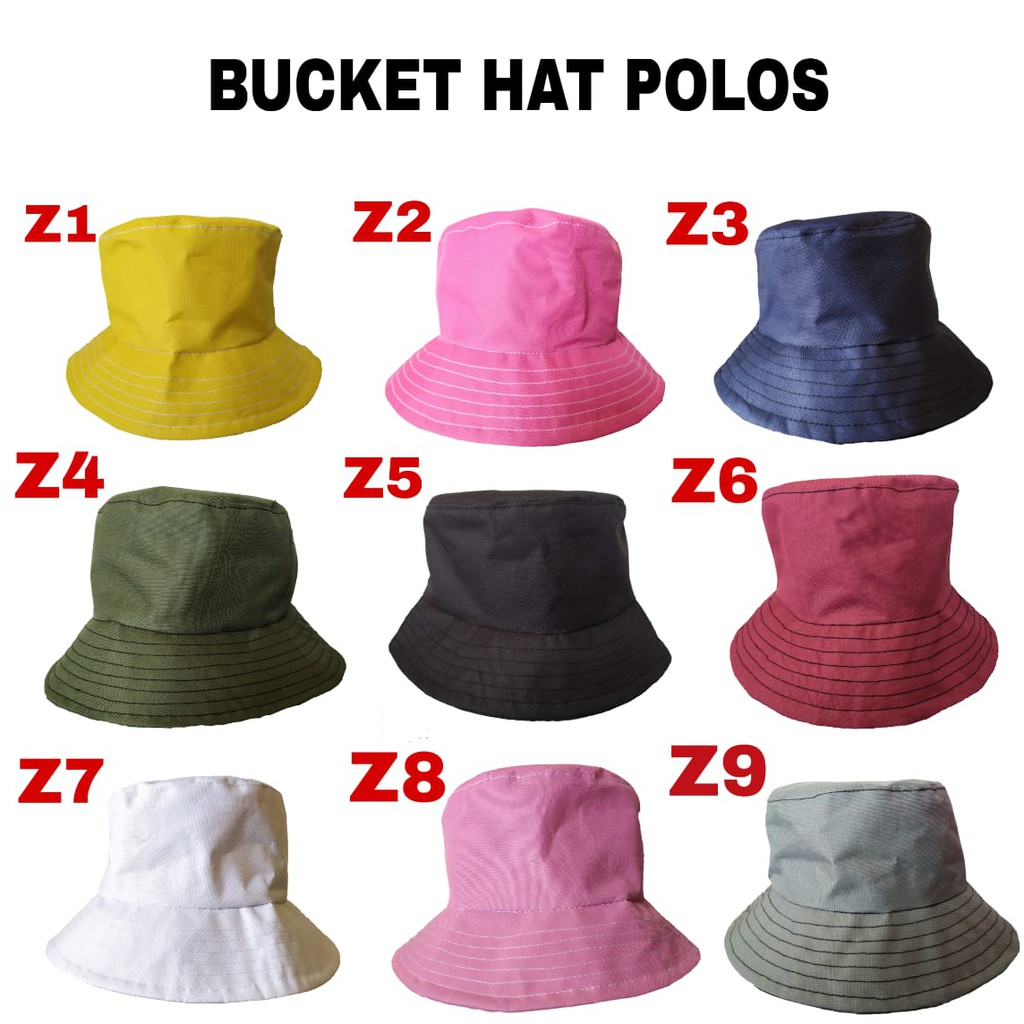 Bucket Hat Polos I Topi Bahan Kanvas I Bucket Hat KPOP