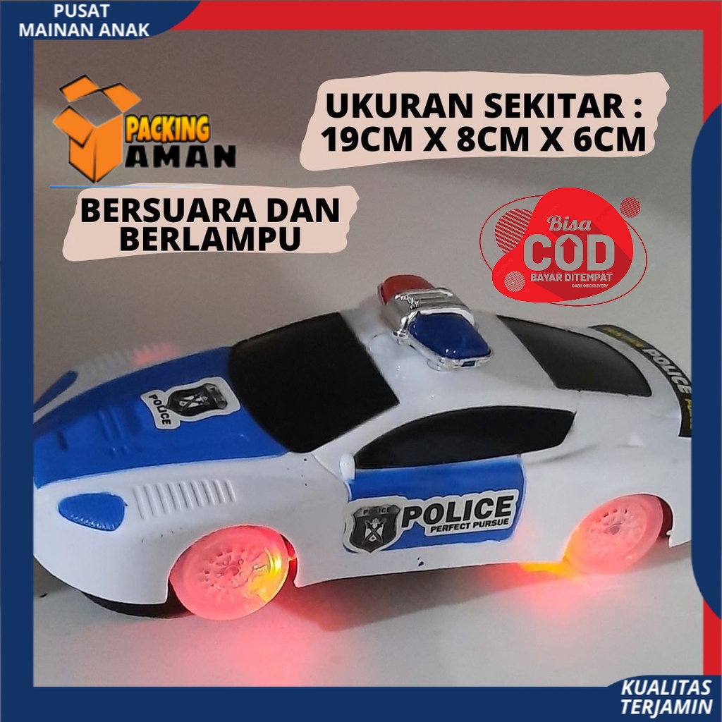 PROMO Mobil Polisi Ban Nyala Musik Lampu Jalan Baterai Police Car Mainan Anak Mobilan Polisi MURAH