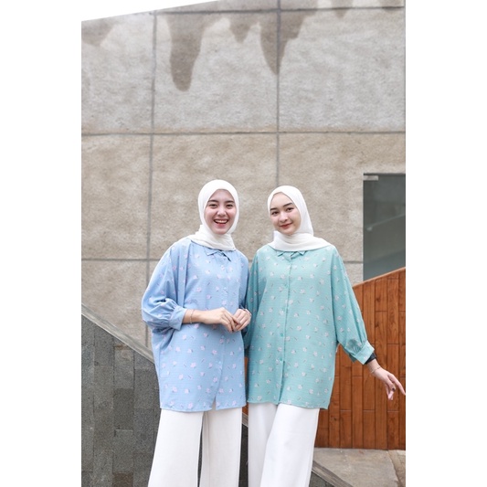 ITALIA BASIC (Bigsize Ld 140) - Atasan Kemeja Batwing Crinkle