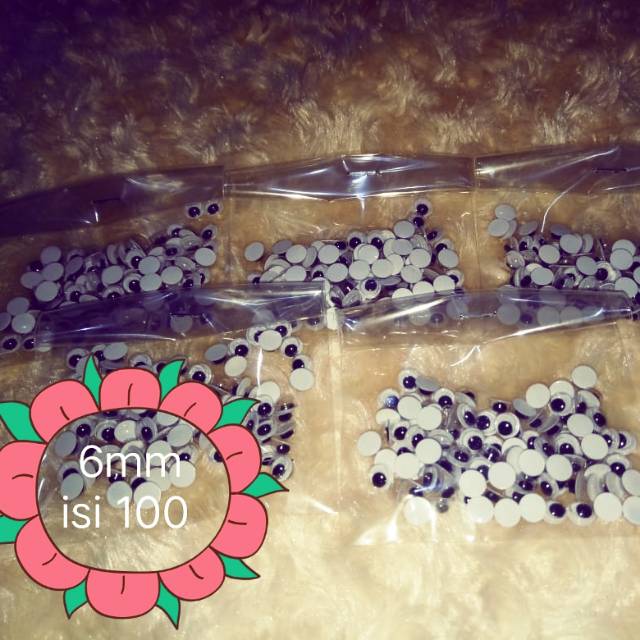 Mata boneka 6mm &amp; 7mm isi 100