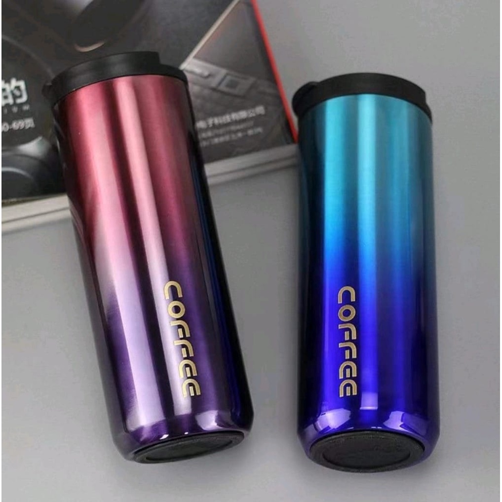 Termos Tumbler Coffee 500ML Design Terbaru Kekinian Mug Botol minum Stainless Steel-Termos Kopi Tahan Lama Vacum Tumbler Coffe Mug High Quality-Thermos Mini Viral Berkualitas Untuk Penyimpanan AirPanas Dan Dingin Tahan 24jam