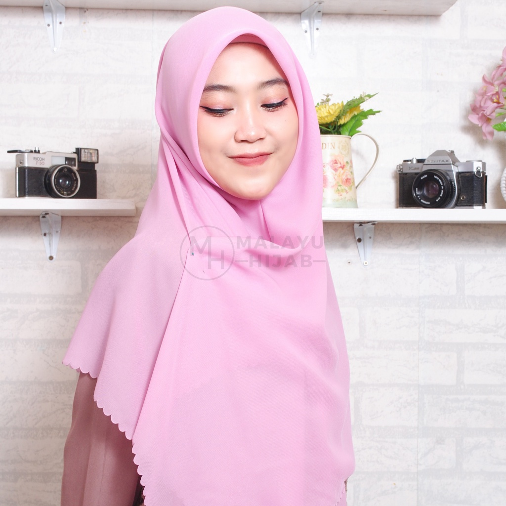MALAYU HIJAB Kerudung Hijab Jilbab Segiempat Bella Square Lasercut Laser Cut Fashion Muslim Wanita B