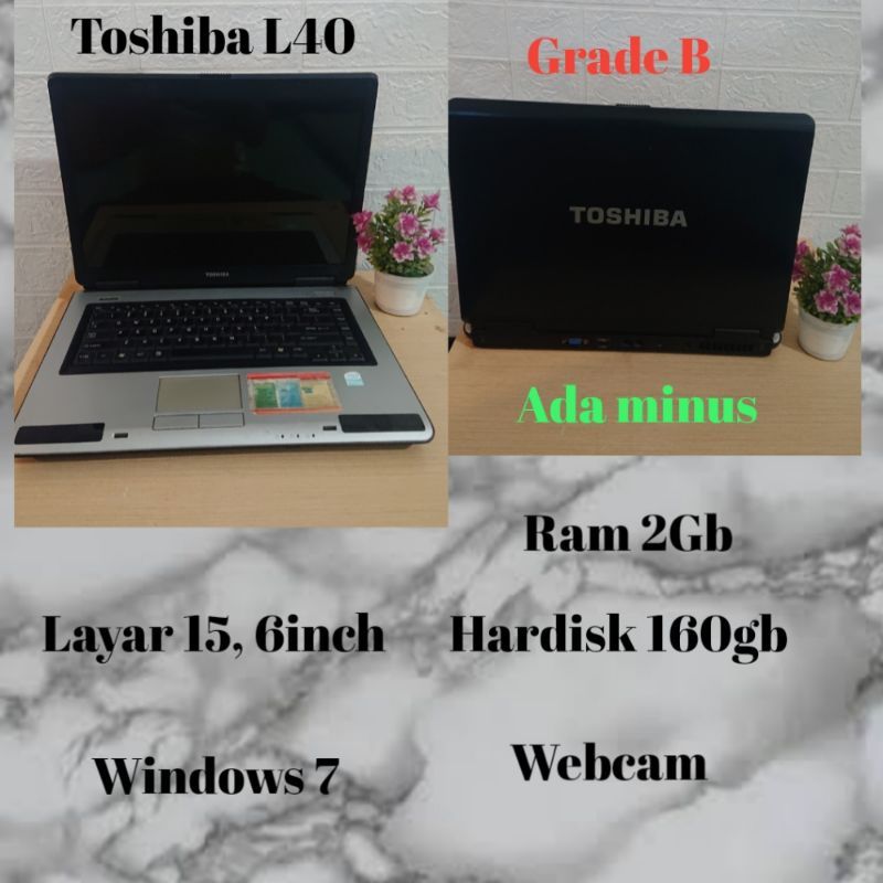 Laptop notebook ACER ASPIRE ONE,LENOVO, ASUSawet dan bandel seken berkwalitas murah bonus jam tangan-TOSHIBA L40
