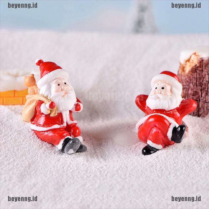 Bey Miniatur Santa Claussnowmanpohon Natal Untuk Dekorasi Taman Minifairy Garden Diy