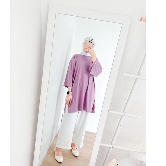 SMI.19Au22ᴺ • Myza Oversize XXL Slit Blouse / Top Hijab