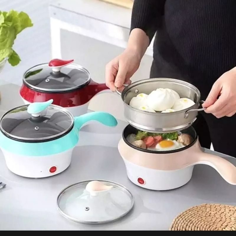 Panci Listrik Electrik Fry Pan Serbaguna / PANCI LISTRIK ELEKTRIK PLUS STEAMER BISA KUKUS GORENG SERBAGUNA