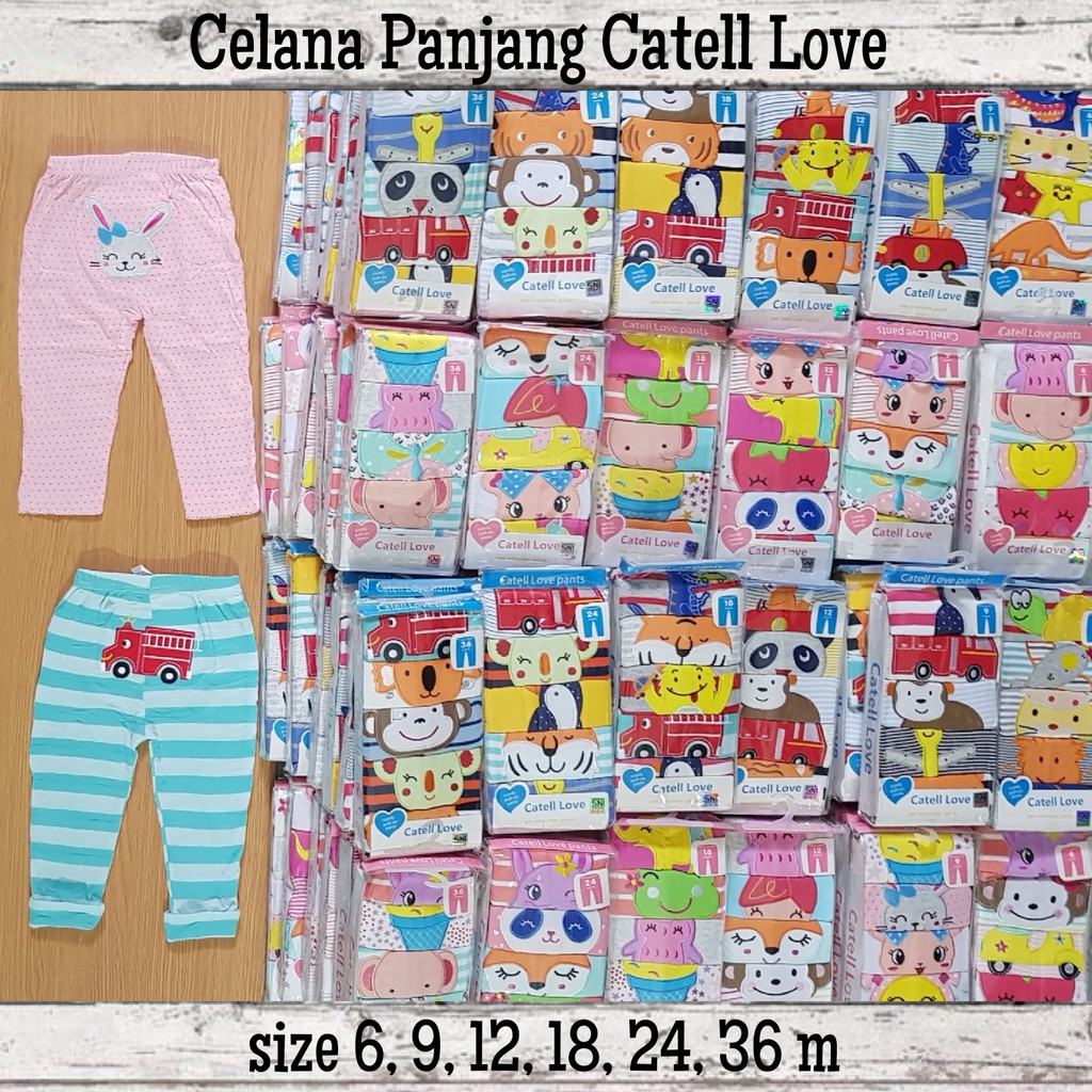 SALE! 5 pcs Celana panjang celana tidur bayi super premium motif bordir lucu [MOTIF RANDOM]