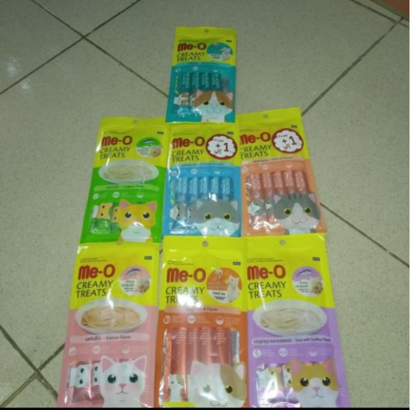 Meo Creamy Treats 1 pack isi 4 × 15gr makanan kucing