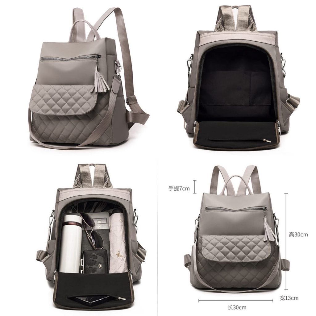 TAS RANSEL WANITA ANTI AIR KOREA CHESE PREMIUM BACKPACK PUNGGUNG SEKOLAH KERJA KULIAH GENDONG BESAR IMPORT MURAH ORI BATAM BRANDED