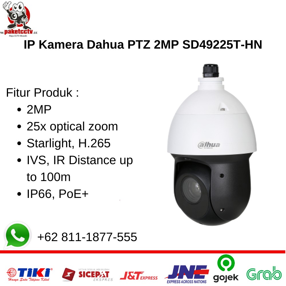 IP Kamera CCTV Dahua PTZ 2MP SD49225T-HN
