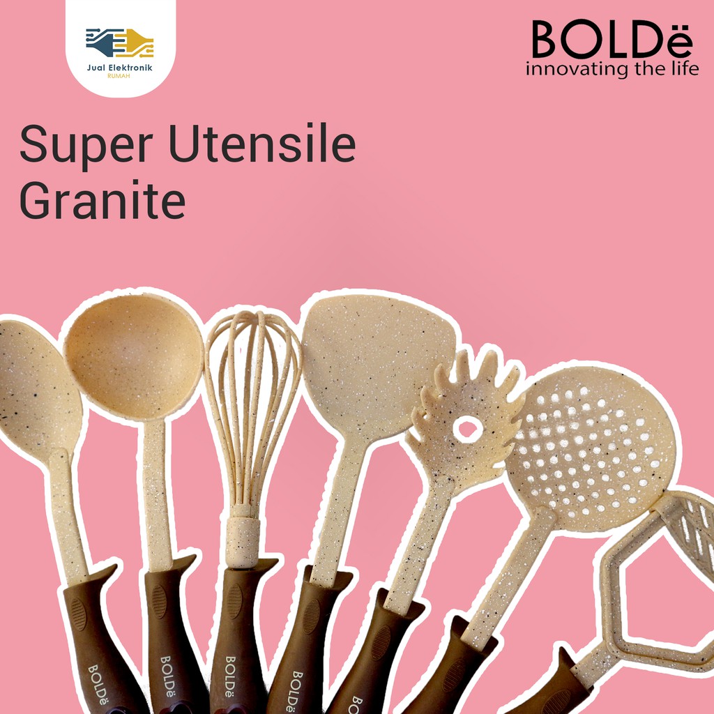 BOLDe Super Utensile Granite Peralatan Masak Spatula Sendok Saringan Terlengkap Terbaik