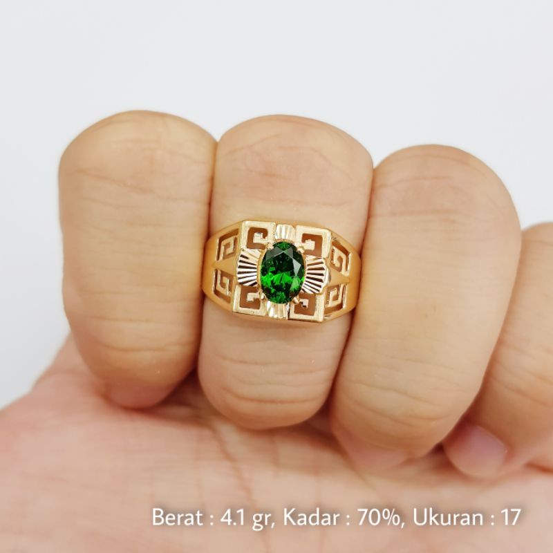 Cincin Pria Size 17 Emas 70% (16K) - S11