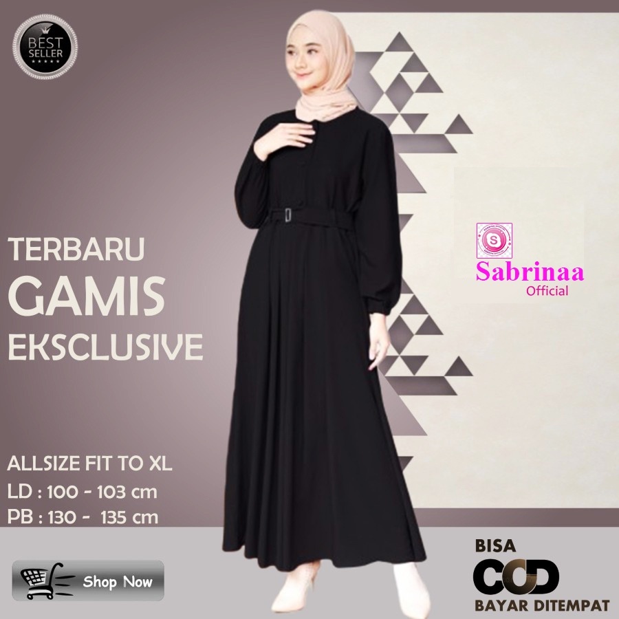 Gamis Terbaru 2022 Baju gamis Remaja Modern Kekinian Polos Hitam