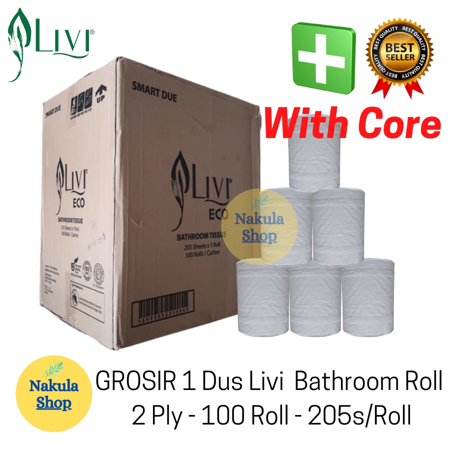 GROSIR 1 DUS Tissue Livi Roll Smart / Tisu Toilet Non Emboss -100 Roll