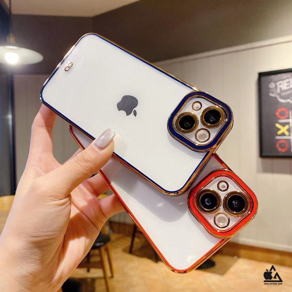 PREMIUM SOFT CASE CHROME iPhone 13 13 PRO MAX 12 12 PRO MAX 11 11 PRO MAX XR X XS MAX 7 7+ 8 8+ SE 2 SOFTCASE List KROM Angel Eyes Camera Protection