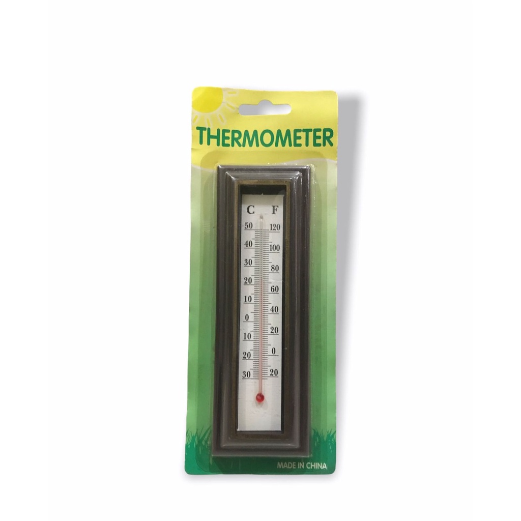 Termometer dinding kayu alat pengukur suhu ruangan - Thermometer room temperature walls -50c sd 50c