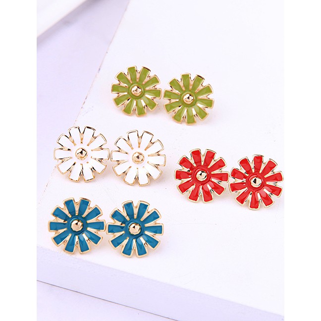 LRC Anting Tusuk Fashion Ear Needle S925 Sterling Silver Flower Earrings F83803