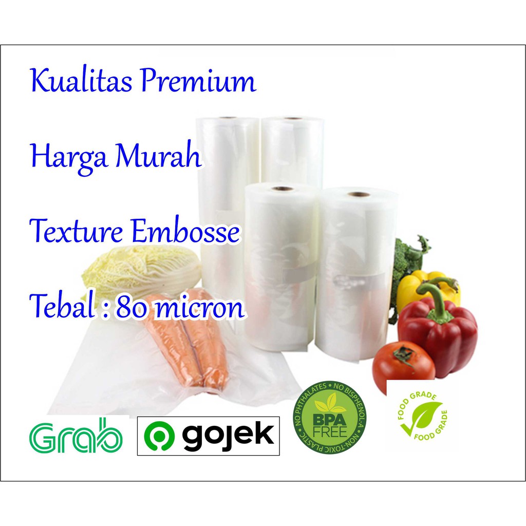 plastik vakum embos Roll / vacuum sealer / vakum makanan 20x500cm